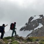 heli hiking trip participants climbing a glacier with tal-adventures lodge