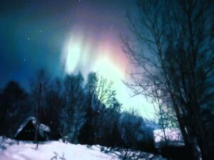 northern lights over the lodge at tal-adventures lodge