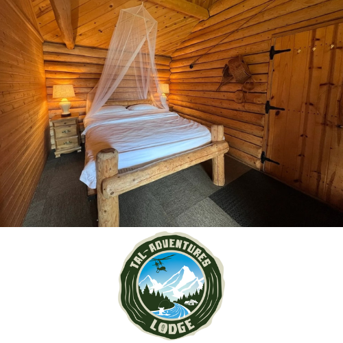tal-adventures lodge hopping experience bed and logo